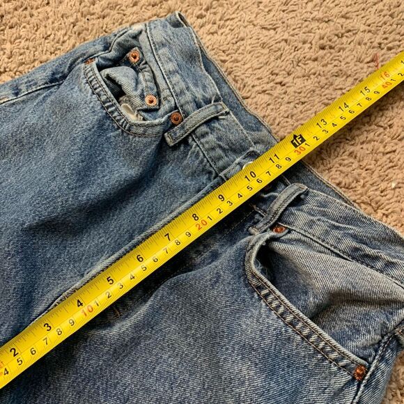 Topshop Straight Mom Retro Jeans 25” Light Wash High Rise Button Fly - Picture 6 of 8